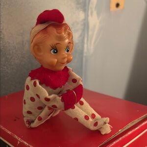 Vintage Polka Dot Elf Doll